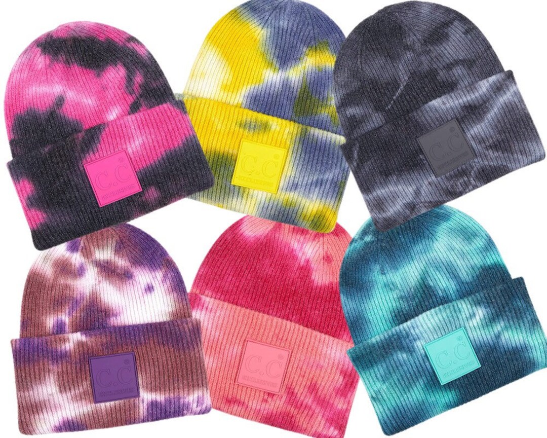 Tie Dye CC Beanie // trendy beanie, tie dye beanie, winter tie dye, tie dye accessories, skull