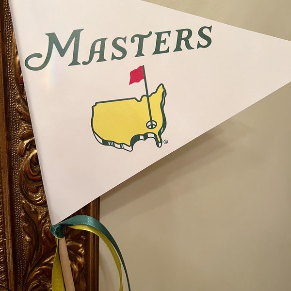 Masters Tournament Party Decor, Masters Pennant, Masters Printable Flag, Golf Birthday Party, Masters Party Invitation, Masters Custom