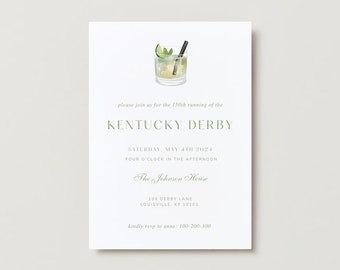 Printable Kentucky Derby Invitation, Kentucky Derby Invite Mint Julep Kentucky Derby Party Decor Derby Day Party Horse Racing Party Kentucky