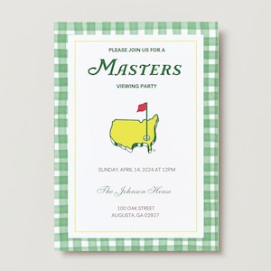 Masters Partyeinladung, Masters Viewing Party Masters druckbare Einladung Golf Geburtstagsparty Masters Party Dekor Masters Custom grün