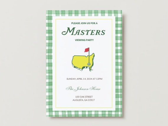Masters Party Invitation, Masters Viewing Party Masters Printable Invitation Golf Birthday Party Masters Party Decor Masters Custom Green