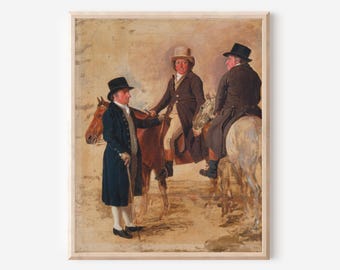 Equestrian Gentlemen Print – vintage ruiters, Engelse countryart (digitale download)