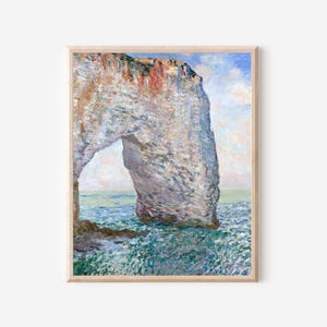 Claude Monet, La Manneporte (Étretat), stampa della scogliera costiera – Paesaggio marino impressionista, arte murale / Arco oceanico / Decorazione artistica