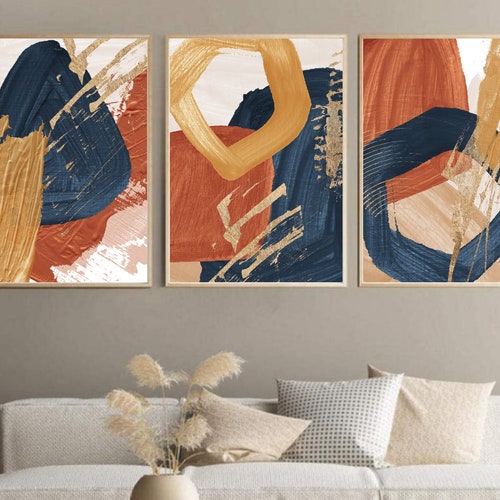 Abstract Oil Painting 3 Piece Wall Art Set of Three Prints - Etsy