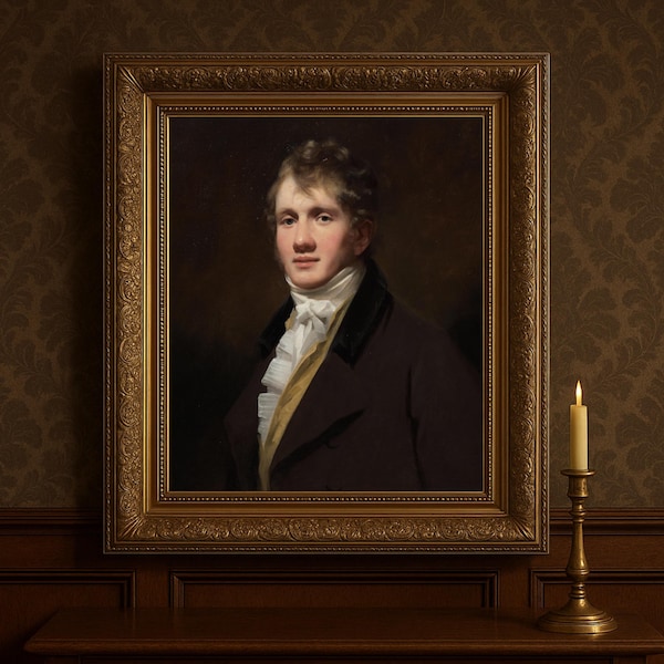 Regency Gentleman Portrait Print: 18th Century Style Aristocrat Artwork