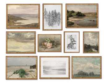 Vintage French Landscape Gallery Wall Art Set | Farmhouse Decor (Digital Download)
