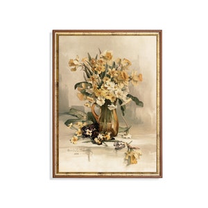 Vintage Daffodil Still Life Print: 19th Century Botanical Art (Digital Download)