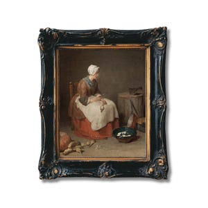The Kitchen Maid - Vintage Dutch Genre Painting Print, 18th Century Art, Rustic Home Decor, Classic European Artwork, Old Master Print