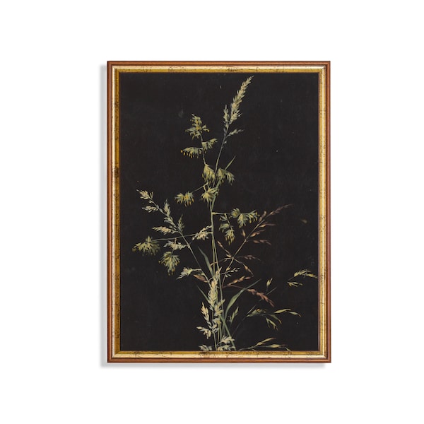 Vintage Floral Painting | Antique Flower Print | Moody Rustic Botanical Fine Art | Dark Academia | Printable Wall Art | Digital Download