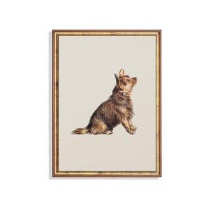 Impression portrait de chien Terrier vintage : Art animalier de style ancien