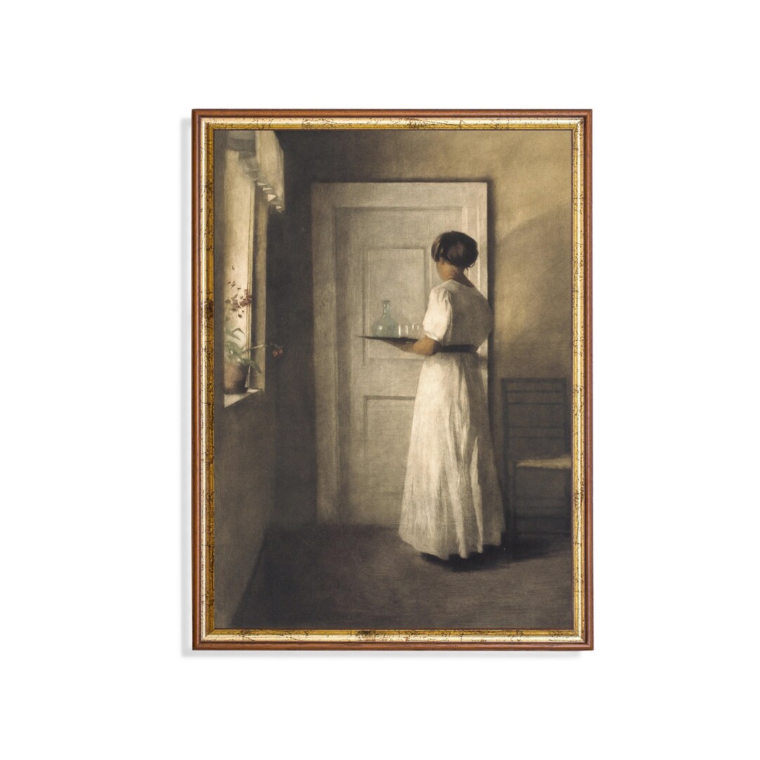 Vintage Woman Portrait | Antique Portrait Oil Painting | Rustic Danish ...