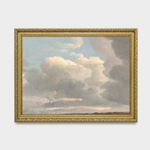 Vintage Cloud Painting Antique Cloud Study Sky Fine Print Digital Download Printable Wall Art Farmhouse Decor 19th Century Art image 4