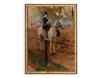 Vintage Horse Painting: Rustic Equestrian Art Print