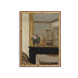 Stampa di natura morta floreale di Vuillard: arredamento parigino francese d&#39;epoca (download digitale)
