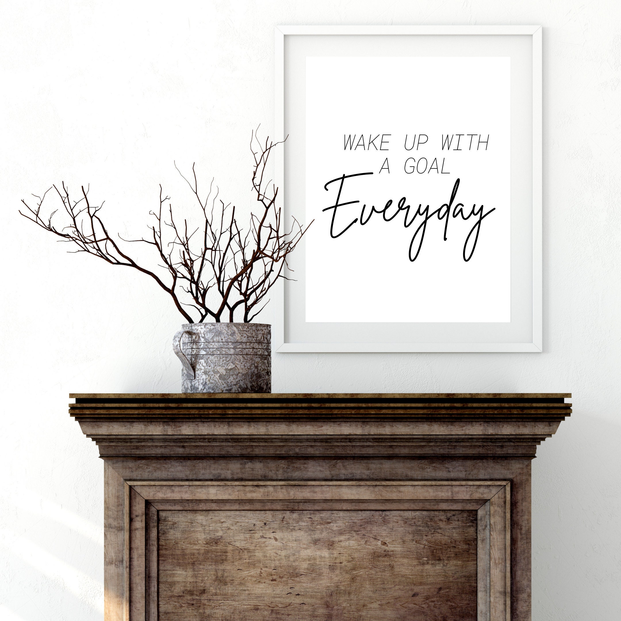 Inspirational Quotes Typography Print Quote Wall Art Black and | Etsy