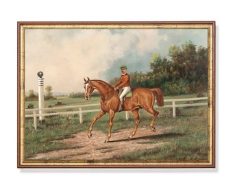 Vintage Pferde Gemälde: Antike Reiter Kunst Druck