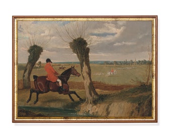 Vintage Equestrian Horse Painting Print: Farmhouse Decor