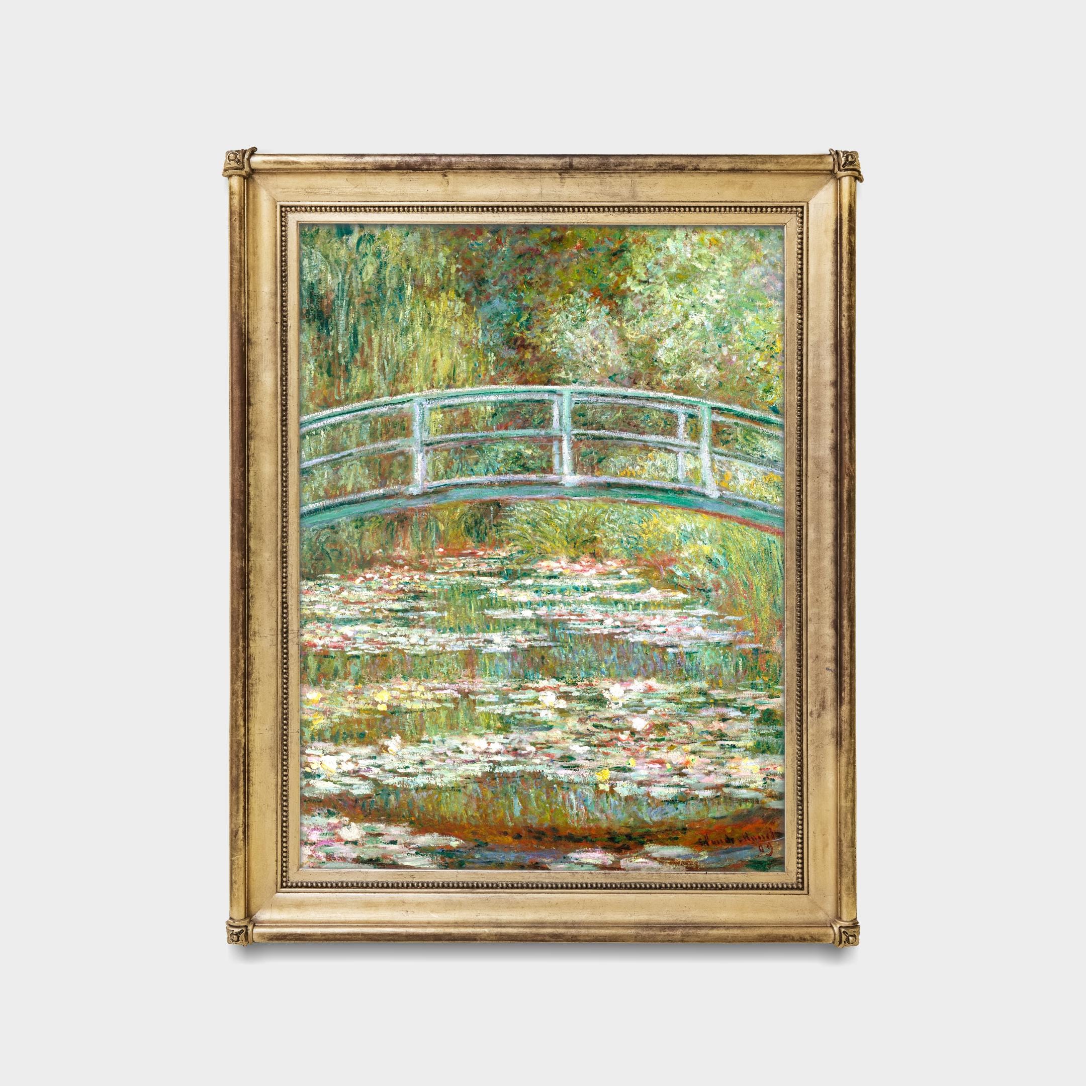 Monet Water Lilies Print: Japanese Bridge, Impressionist Garden
