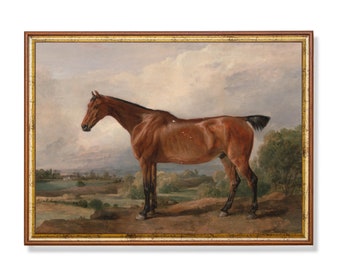 Antique Horse Painting Print: Vintage Equestrian Art (Digital Download