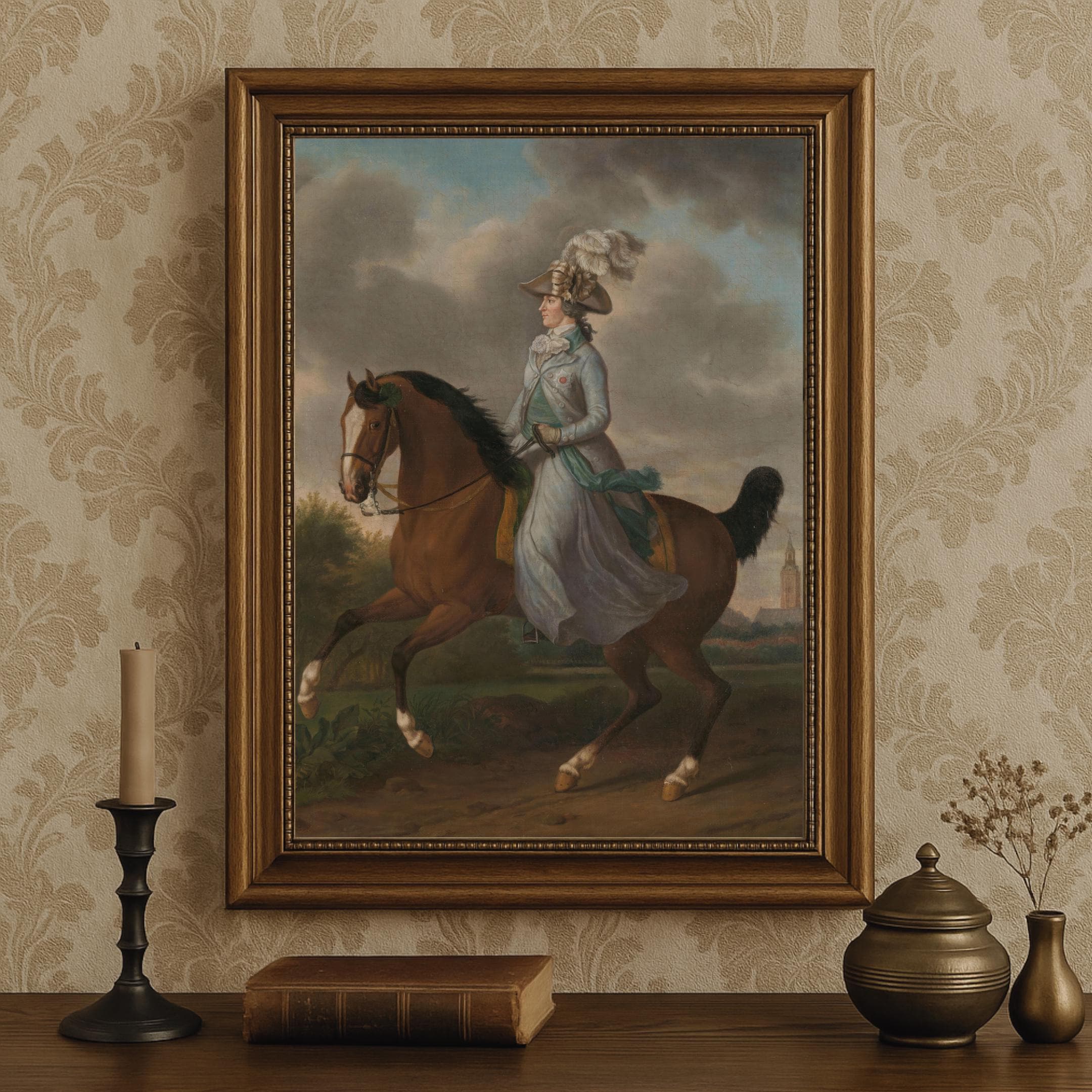 馬上の肖像：18世紀の馬に乗った貴婦人（デジタルダウンロード