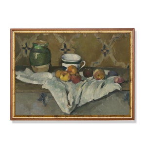 Vintage Apple Still Life Painting: Farmhouse Kitchen Art Print
