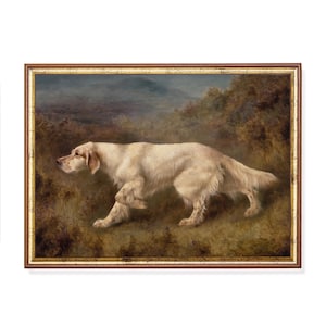 Vintage English Setter Painting: Antique Sporting Dog Art (Digital Download