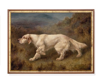Vintage English Setter Painting: Antique Sporting Dog Art (Digital Download