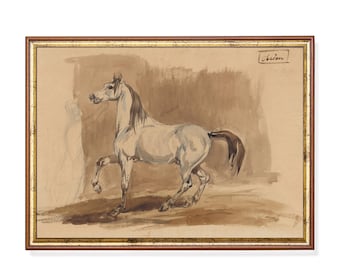 Antique Horse Painting | Vintage Equestrian Art Print (Digital Download)