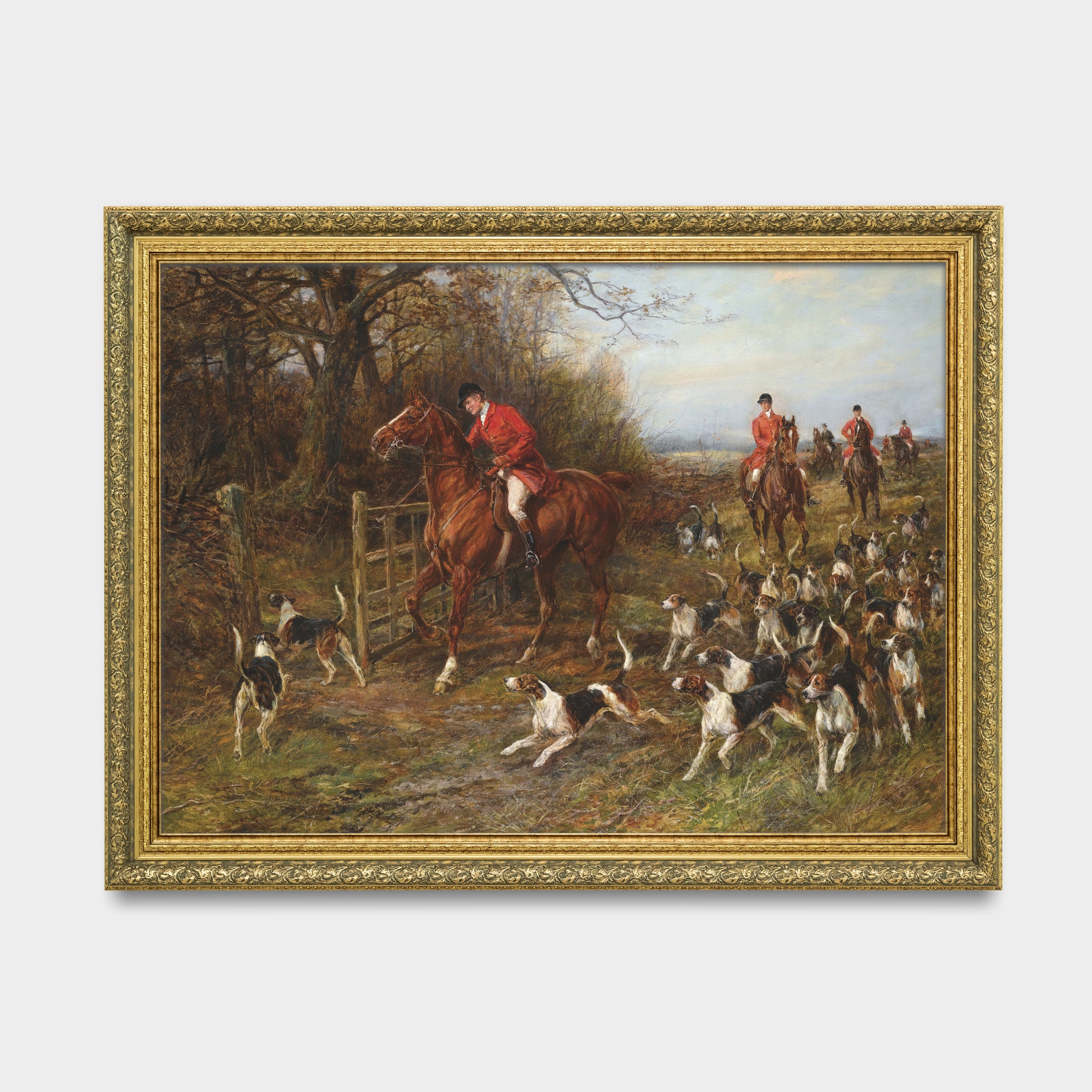 版画 50s / Fox hunting Vintage Fox Hunting Print: Heywood Hardy Equestrian Art (digital