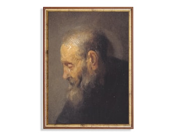 Vintage Portrait Print: Antique-Style Old Master Oil Painting