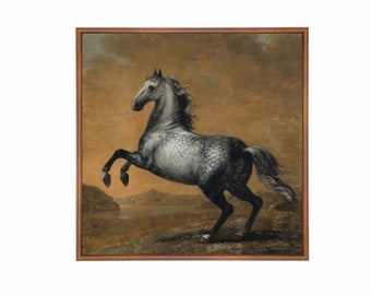 Equestrian Horse Art Print: Moody Farmhouse Wall Decor