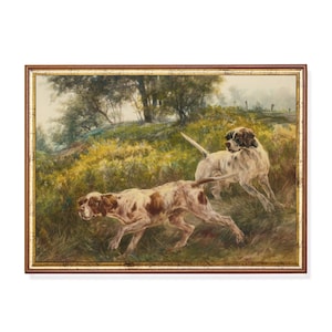 Vintage Dogs Painting | Antique Animal Print | Rustic Wall Decor | Digital Download | Printable Wall Art | Dog Lover Gift | Farmhouse Decor