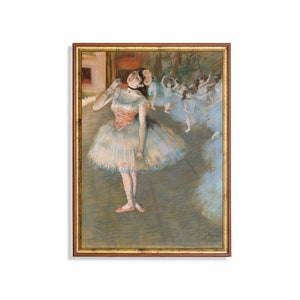 Pintura de ballet vintage / Impresión fina de bailarina antigua / Retrato de bailarinas / Decoración de estudio de danza / Descarga digital / Arte de pared imprimible