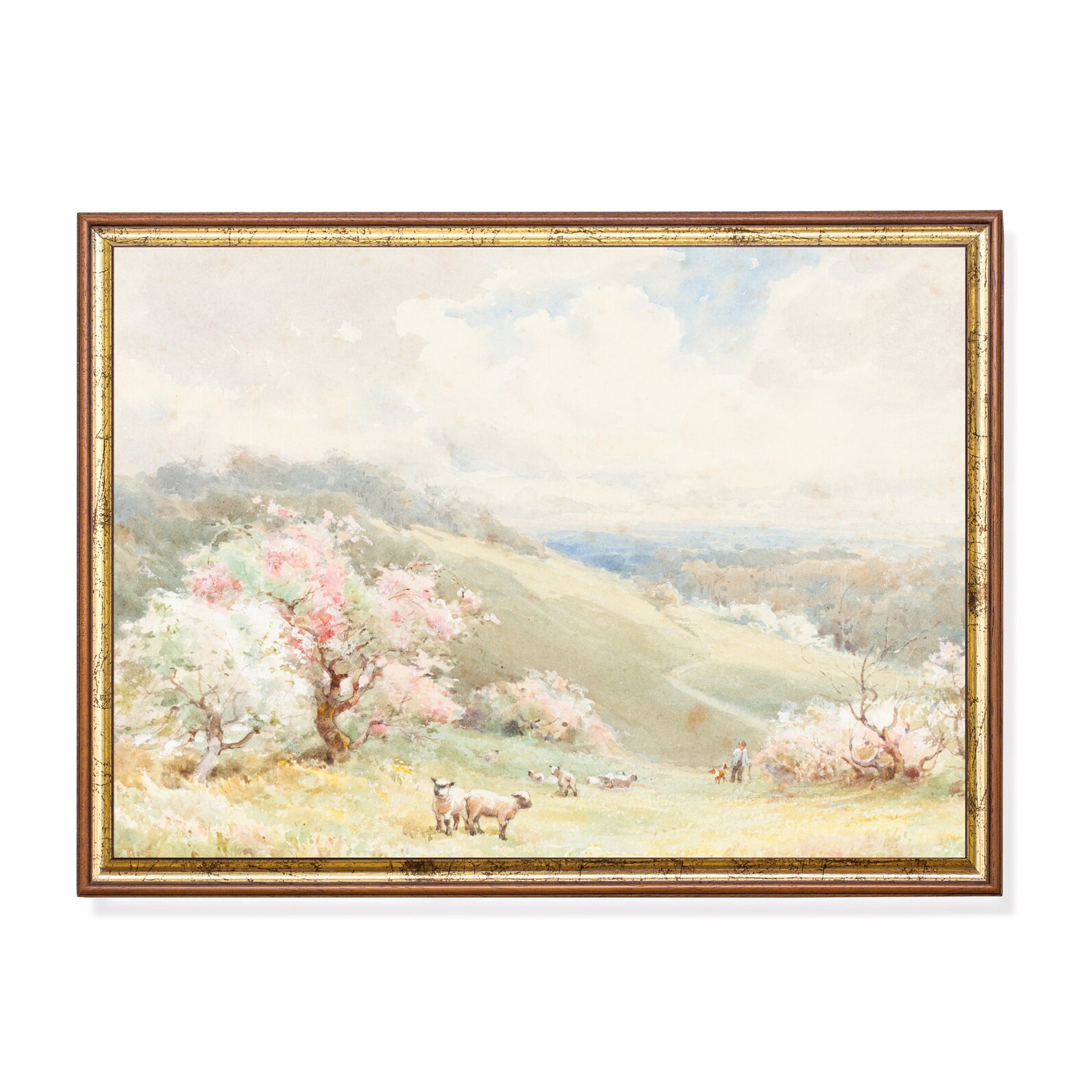Vintage Landscape Wall Art Antique Painting Farmhouse Decor - Etsy