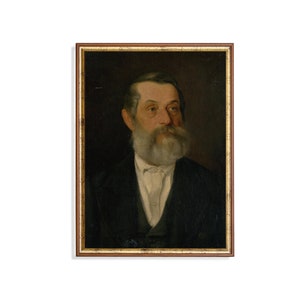 Gentleman Portrait Print: Moody Rustic Oil Painting (Digital Download)