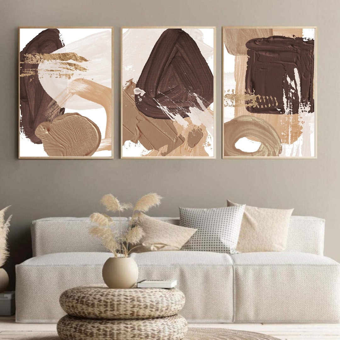 Abstract Oil Painting 3 Piece Wall Art Set of Three Prints Abstract Art ...