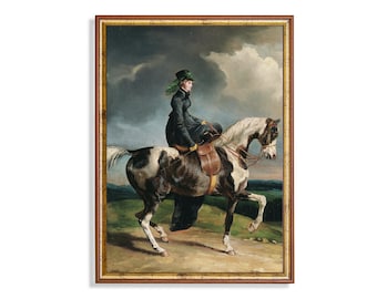 Quadro vintage con cavallo equestre: stampa artistica in stile rustico da fattoria