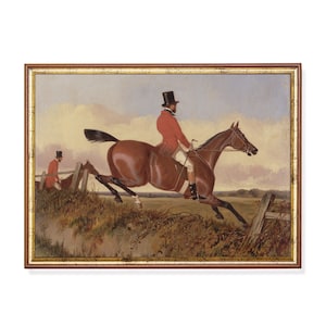 Vintage Horse Racing Print | Antique Equestrian Art (Digital Download)