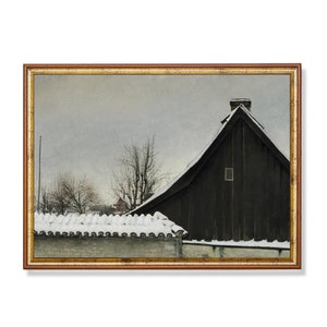 Vintage Architecture Print | CountrySide Painting | Printable Wall Art | Digital Download | Farmhouse Decor | 19th century Fine Art Print