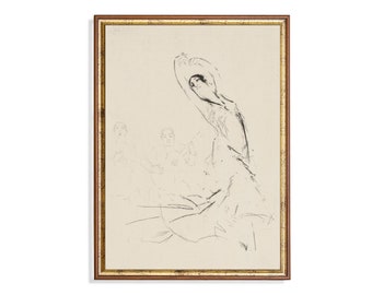 ヴィンテージ紳士の絵のプリント | アンティークな男性のスケッチ