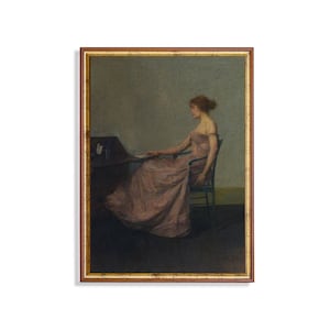 Pintura de retrato vintage | Impressão de mulher antiga | Arte rústica temperamental | Decoração Francesa | Download digital | Arte de parede para impressão | Arte acima da cama
