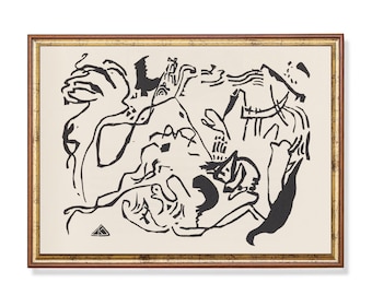 Vintage Figure Print: Abstract Line Art, Contemporary Sketch
