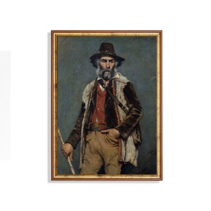 Printed and Shipped | Vintage Man Portrait | Gentleman Painting | Antique Print | Oil Painting | Moody Decor | Fine art | Mailed Print