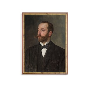 Vintage Gentleman Portrait Print: Retro Home Decor