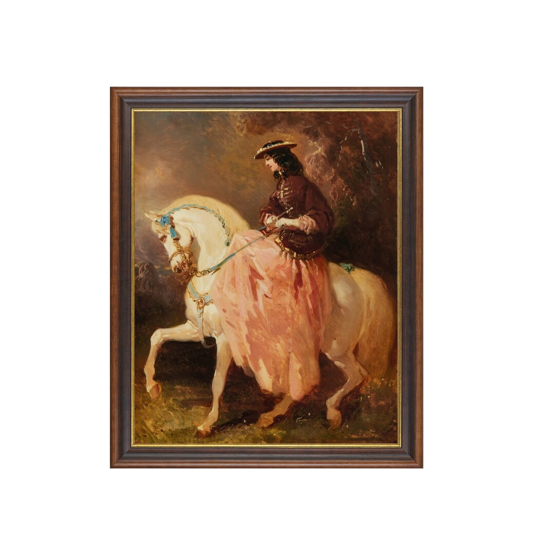 Victorian Lady on Horse Art Print Digital Download | Romantic ...