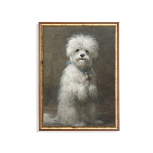 Mailed Print | Vintage Dog Painting | Antique Animal Print | Rustic Pet Portrait | Farmhouse Decor | Fine Art | Printed and Shipped