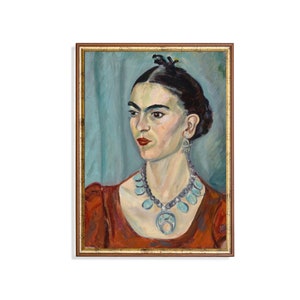 Vintage Woman Portrait Painting: 19th Century Fine Art Print