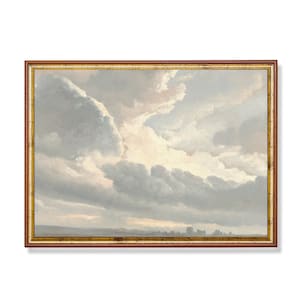 Printed and Shipped | Cloud Study | Vintage Oil Painting Print | Antique Cloud Print | Neutral Wall Art | Fine Art | Physical Prints