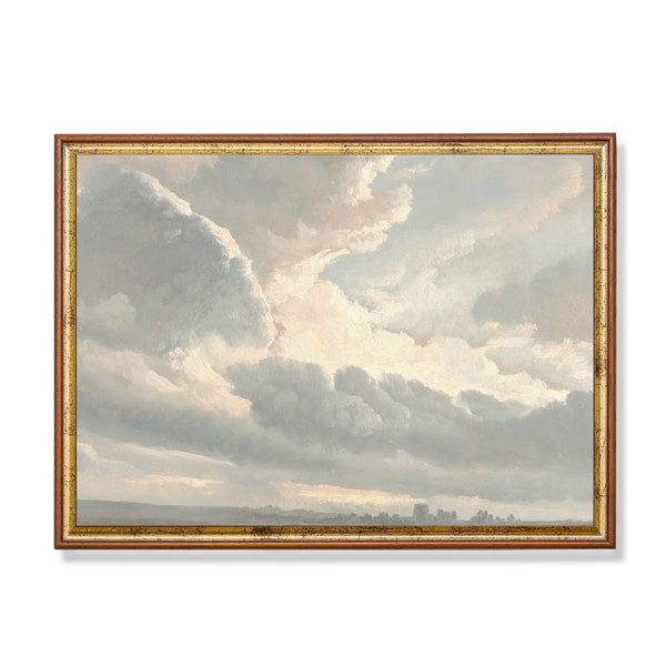 Cloud Study | Vintage Oil Painting Print | Antique Cloud Print | Digital Download | Printable Neutral Wall Art | 18th Century Fine Art Print