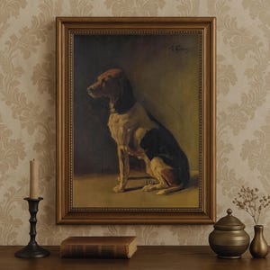 Vintage Dog Portrait Print: 19th Century Beagle Hound (Digital Download